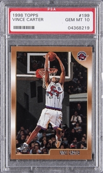 1998-99 Topps #199 Vince Carter Rookie Card - PSA GEM MT 10